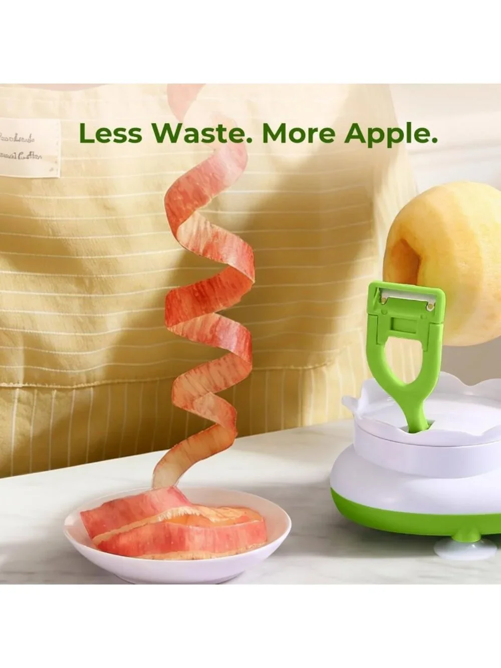 8-Wedge Apple Peeler & Slicer, Stainless Steel Blades, Strong Suction Base, 2